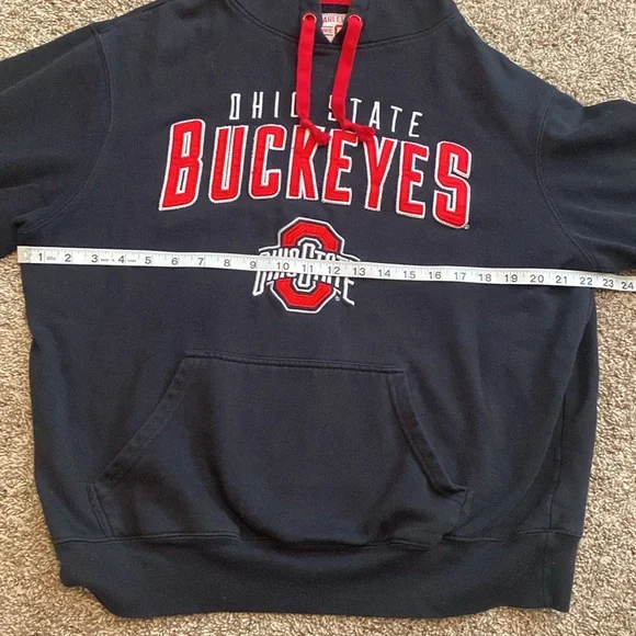 Scarlet & Gray Ohio Buckeyes Hoodie Black Red Large Flaw - Picture 8 of 9
